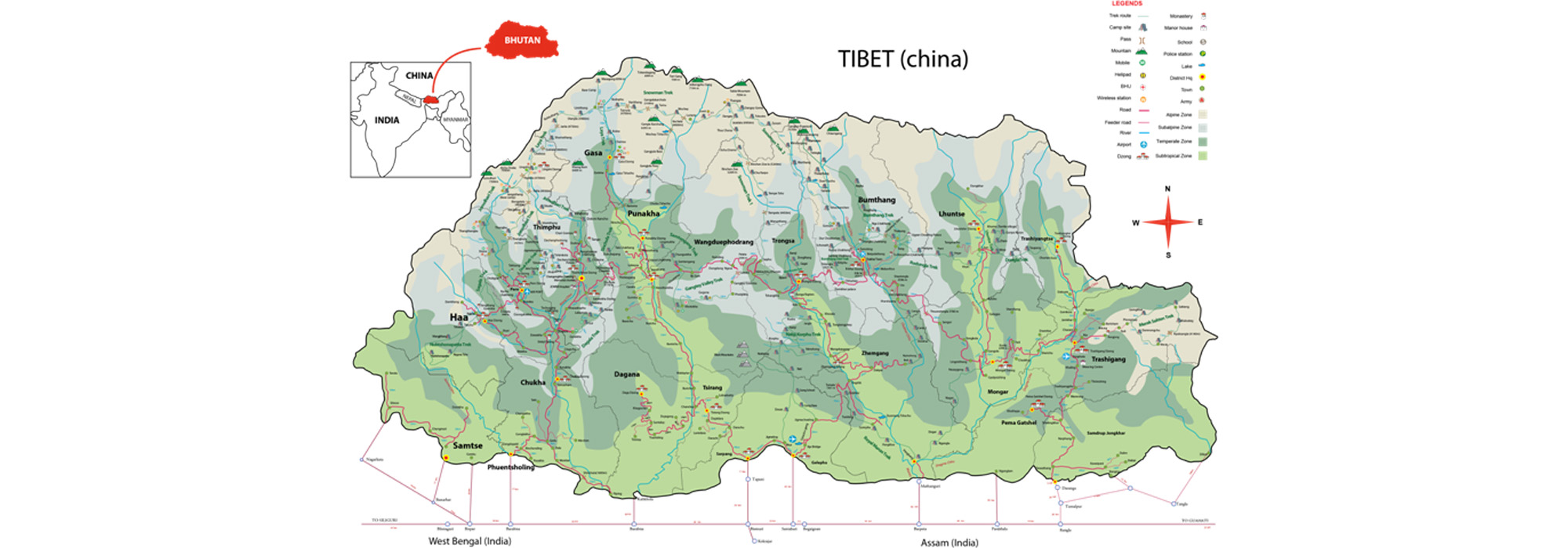 Bhutan map